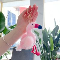 Cute Animal Flamingo Pp Cotton Women's Bag Pendant Keychain main image 4
