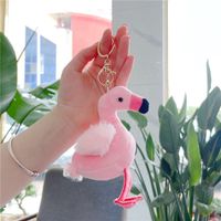 Cute Animal Flamingo Pp Cotton Women's Bag Pendant Keychain main image 3