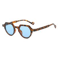 Retro Solid Color Leopard Ac Oval Frame Full Frame Women's Sunglasses main image 3