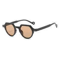 Retro Solid Color Leopard Ac Oval Frame Full Frame Women's Sunglasses sku image 3
