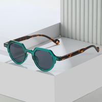 Retro Solid Color Leopard Ac Oval Frame Full Frame Women's Sunglasses main image 2