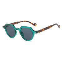 Retro Solid Color Leopard Ac Oval Frame Full Frame Women's Sunglasses sku image 4