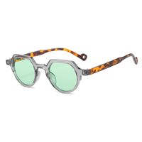 Retro Solid Color Leopard Ac Oval Frame Full Frame Women's Sunglasses sku image 7