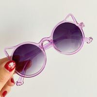 Casual Vacation Solid Color Ac Special-shaped Mirror Clips Kids Sunglasses main image 2