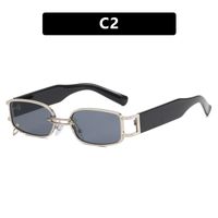 Hip-hop Streetwear Solid Color Ac Square Full Frame Men's Sunglasses sku image 2