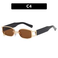 Hip-hop Streetwear Solid Color Ac Square Full Frame Men's Sunglasses sku image 4