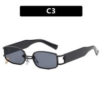 Hip-hop Streetwear Solid Color Ac Square Full Frame Men's Sunglasses sku image 3