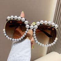 Elegante Básico Color Sólido Ordenador Personal Marco Ovalado Fotograma Completo Gafas De Sol Mujer sku image 5