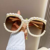 Elegante Básico Color Sólido Ordenador Personal Marco Ovalado Fotograma Completo Gafas De Sol Mujer sku image 2