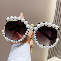 Elegante Básico Color Sólido Ordenador Personal Marco Ovalado Fotograma Completo Gafas De Sol Mujer sku image 4