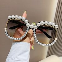 Elegante Básico Color Sólido Ordenador Personal Marco Ovalado Fotograma Completo Gafas De Sol Mujer sku image 6