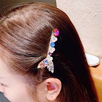 Sweet Fish Tail Artificial Gemstones Alloy Shell Diamond Hair Clip main image 3