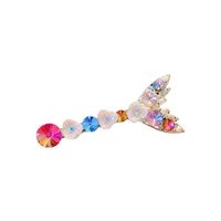 Sweet Fish Tail Artificial Gemstones Alloy Shell Diamond Hair Clip main image 4