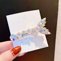 Sweet Fish Tail Artificial Gemstones Alloy Shell Diamond Hair Clip sku image 4