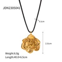 Simple Style Flower Stainless Steel Plating Titanium Steel 18k Gold Plated Necklace sku image 1