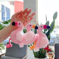 Cute Animal Flamingo Pp Cotton Women's Bag Pendant Keychain main image 1