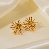 1 Pair Ig Style Simple Style Flower Plating Stainless Steel 18k Gold Plated Ear Studs main image 1