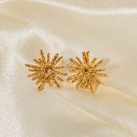 1 Pair Ig Style Simple Style Flower Plating Stainless Steel 18k Gold Plated Ear Studs main image 3