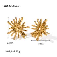 1 Pair Ig Style Simple Style Flower Plating Stainless Steel 18k Gold Plated Ear Studs sku image 1