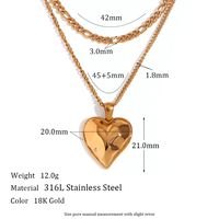 Vintage Style Sun Heart Shape Stainless Steel Plating Inlay Rhinestones 18k Gold Plated Pendant Necklace sku image 9