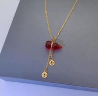 Acero Titanio Chapados en oro de 18k Chinoiserie Borla Calabaza Collar Colgante sku image 3