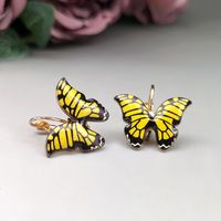 Vacation Butterfly Metal Enamel Plating Gold Plated Women's Earrings main image 6