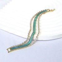 Elegant Simple Style Rectangle Copper Plating Inlay Zircon Gold Plated Bracelets sku image 2