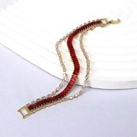 Elegant Simple Style Rectangle Copper Plating Inlay Zircon Gold Plated Bracelets sku image 4