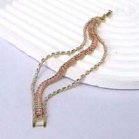 Elegant Simple Style Rectangle Copper Plating Inlay Zircon Gold Plated Bracelets sku image 7