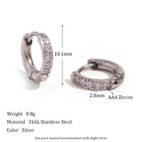 1 Pair Simple Style Round Solid Color Plating Inlay Stainless Steel Zircon 18k Gold Plated Hoop Earrings sku image 9