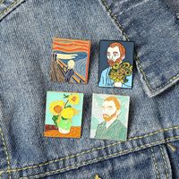 Artistic Human Oil Painting Alloy Plating Unisex Brooches main image 4
