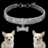 Tiktok Same Style Rhinestone Stretch Pet Necklace Dog Leash Cat Crystal Collar Pet Supplies Origin Supply main image 4