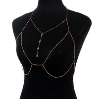 Modern Style Solid Color Alloy Plating Inlay Artificial Gemstones Women's Body Chain sku image 5
