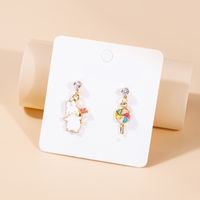 1 Pair Cute Ice Cream Animal Plating Alloy Drop Earrings sku image 9