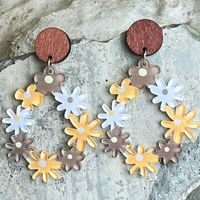 1 Pair Vacation Flower Arylic Drop Earrings sku image 2