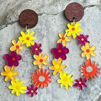 1 Pair Vacation Flower Arylic Drop Earrings main image 4