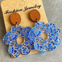 1 Pair Vacation Flower Arylic Drop Earrings sku image 1