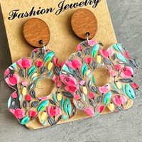 1 Paire Vacances Fleur Arylique Boucles D'oreilles main image 4