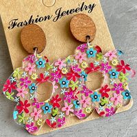 1 Pair Vacation Flower Arylic Drop Earrings sku image 4