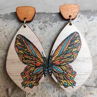 1 Pair Vacation Butterfly Wood Drop Earrings main image 4