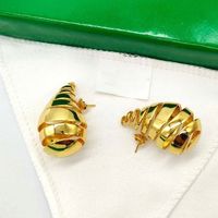 1 Pair Simple Style Water Droplets Solid Color Plating Copper Ear Studs main image 1
