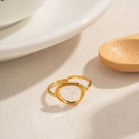 Elegant Lady Geometric Stainless Steel Plating Inlay Resin 18k Gold Plated Open Rings main image 4