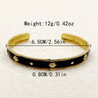 Casual Commute Star 304 Stainless Steel 14K Gold Plated Zircon Bangle In Bulk main image 4