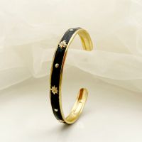 Casual Commute Star 304 Stainless Steel 14K Gold Plated Zircon Bangle In Bulk sku image 1