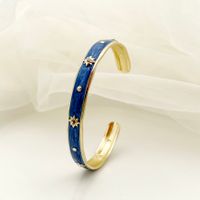 Casual Commute Star 304 Stainless Steel 14K Gold Plated Zircon Bangle In Bulk sku image 3