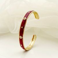 Casual Commute Star 304 Stainless Steel 14K Gold Plated Zircon Bangle In Bulk sku image 2