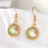 1 Pair Vintage Style Vacation Simple Style Round Devil's Eye Inlay Alloy Resin Drop Earrings main image 4