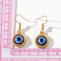 1 Pair Vintage Style Vacation Simple Style Round Devil's Eye Inlay Alloy Resin Drop Earrings main image 5