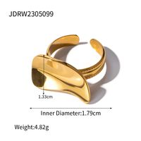Ig-stil Einfacher Stil Einfarbig Rostfreier Stahl Überzug 18 Karat Vergoldet Offener Ring sku image 2