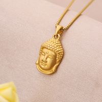 Classic Style Buddha Copper Pendant Necklace sku image 1